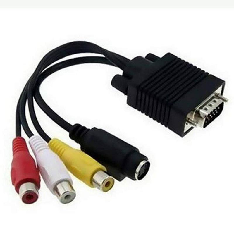 ANRANK High Performance VGA SVGA to S-Video 3 RCA Composite AV TV Out Adapter Converter Cable for PC Laptop - Image 2